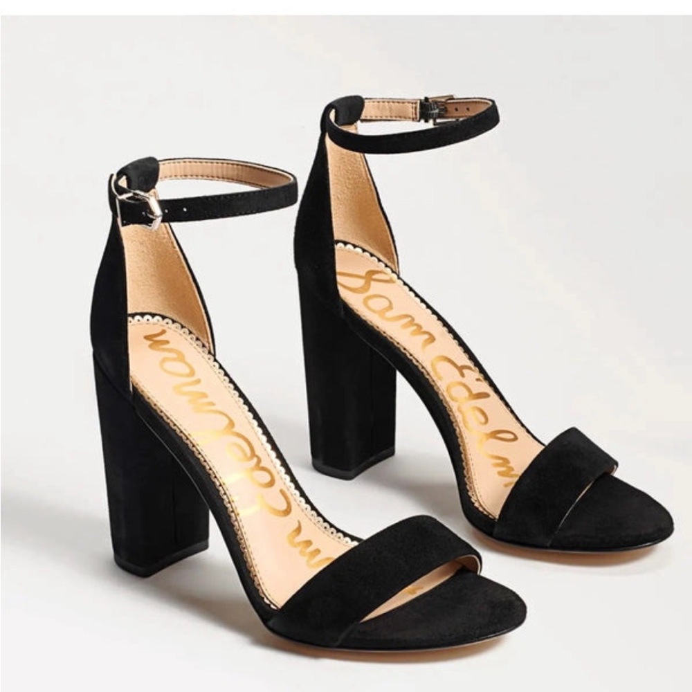 Sam Edelman | Lux Suede YARO heels | Black minimalist with chunky heel | Size 7 - Picture 8 of 16